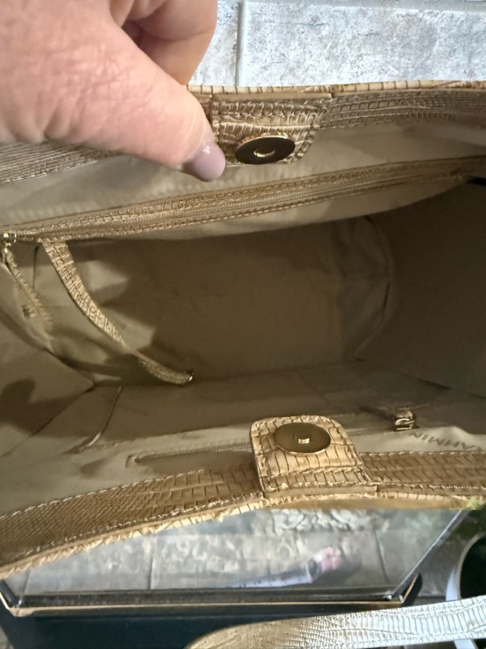 Brahmin Blue Tropical Eliza Tote Bag in Multi-Banner w/ wallet - Picture 6 of 14